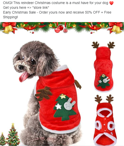 Winning Product #6: Christmas Reindeer Costume For Pets With Full ...