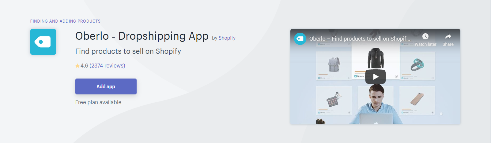 Oberlo Shopify App Dropshipping