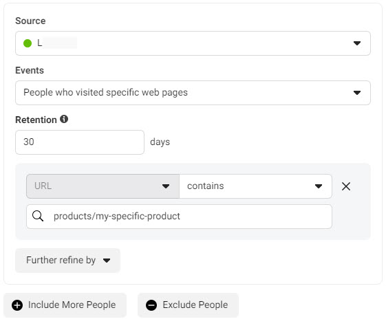 Facebook ads people who visited specific web page custom audience