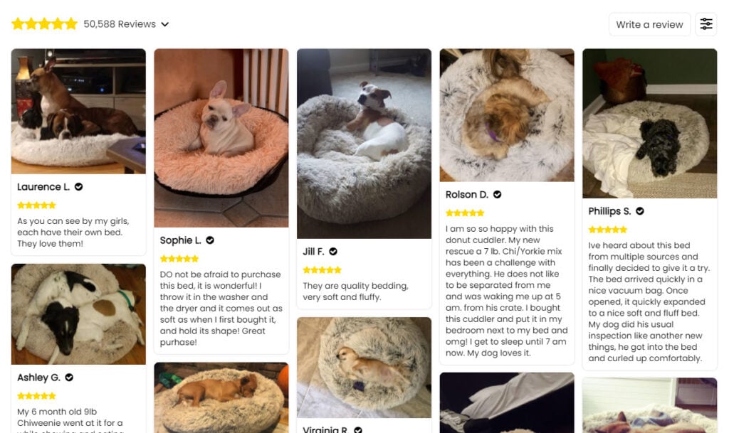 Pet bed product reviews