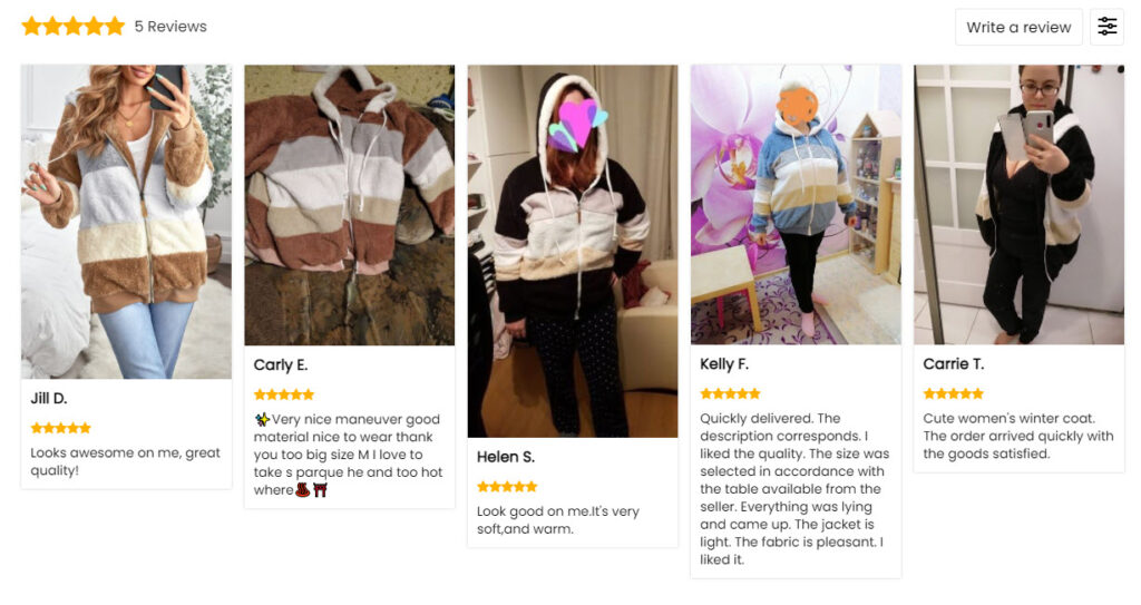 Women's winter coat product reviews shopify