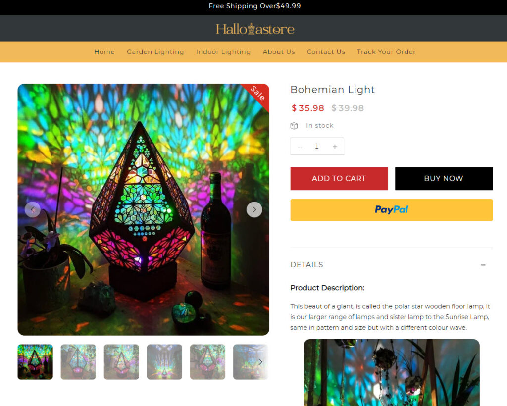 bohemian led lamp shopify store