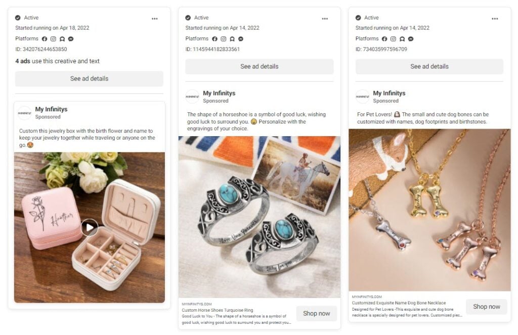 Custom Jewelry Box Facebook Ad Library