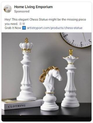 chess figurine facebook ad