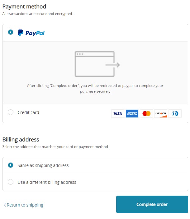 payment page