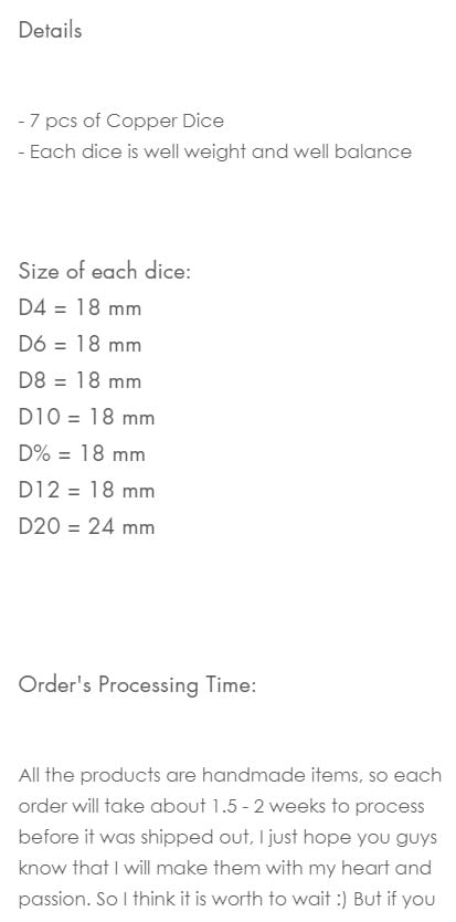 DnD Dragon Dice Set Shopify Store product description