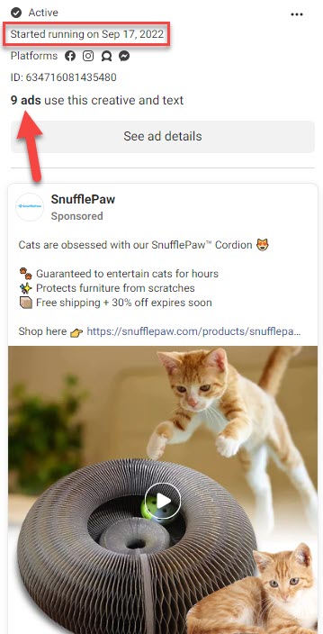 ad library facebook cat product