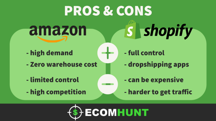 pros and cons amazon v.s shopify