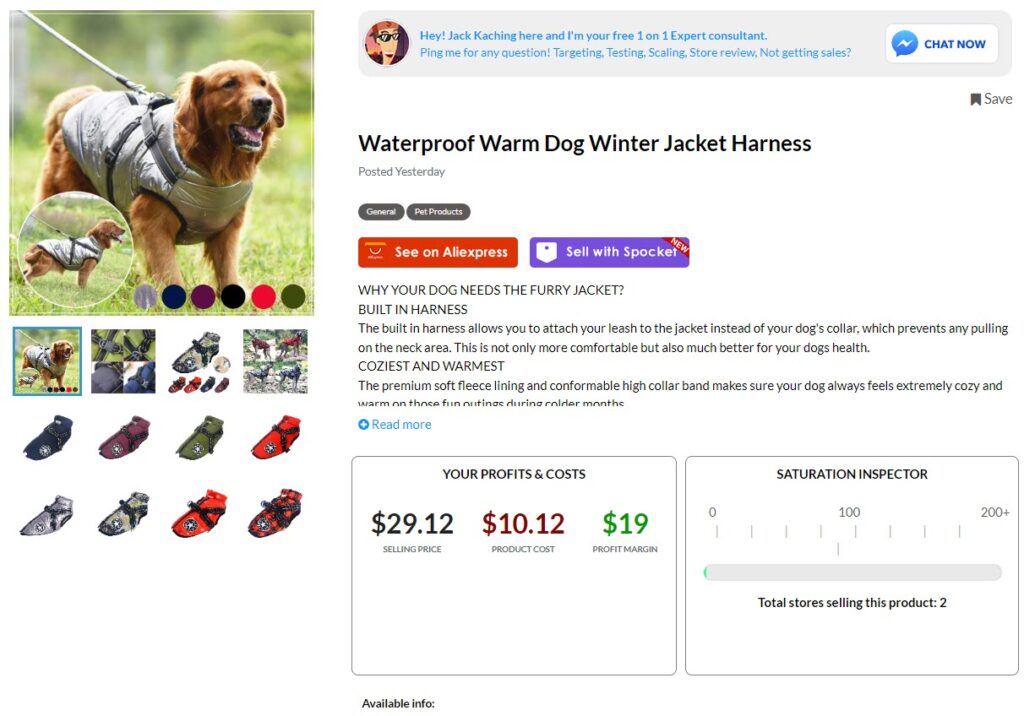 Ecomhunt waterproof warm dog winter jacket harness