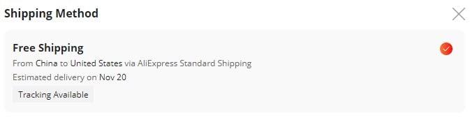 Aliexpress shipping times