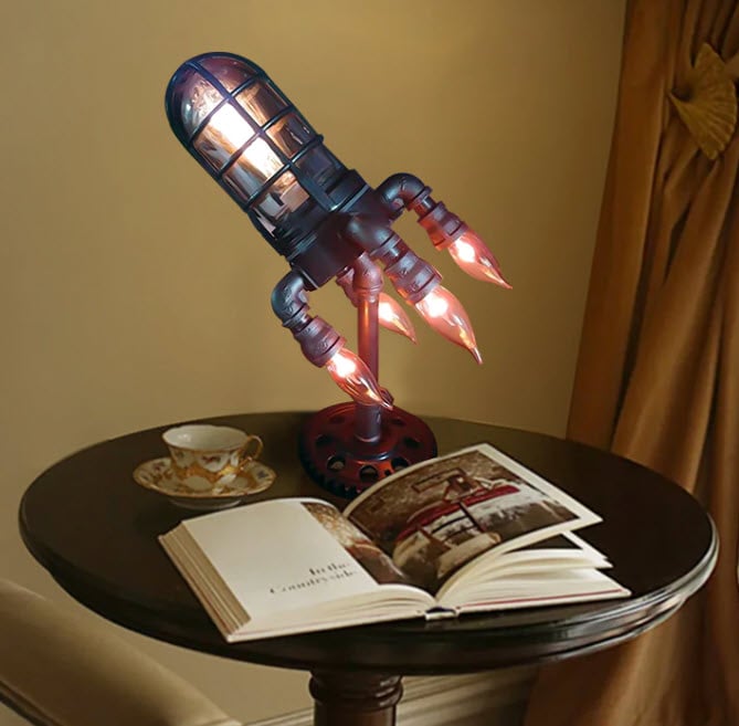 This Steampunk Rocket Lamp Is The Coolest Home Décor Product That You Should Dropship In 2023