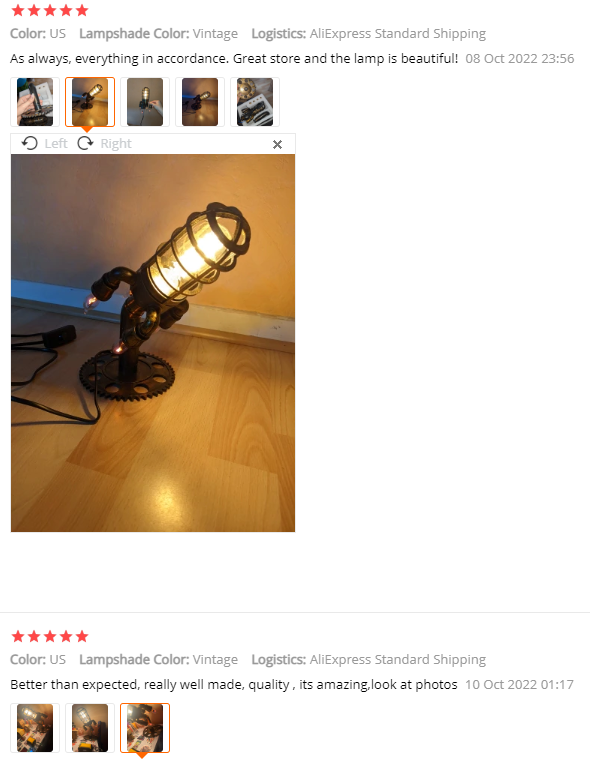 Steampunk rocket lamp Aliexpress reviews