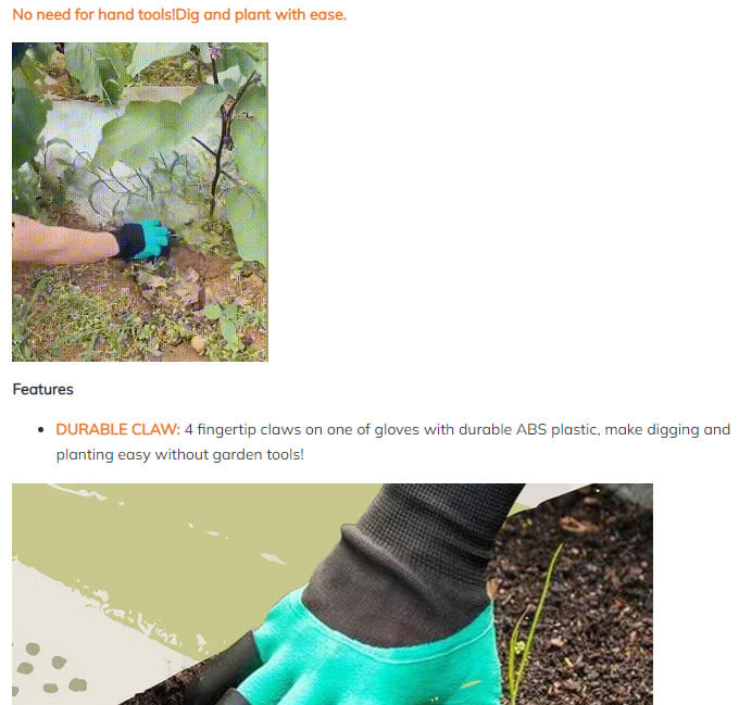 Ecomhunt Gardening Protective Claw Gloves Shopify product description
