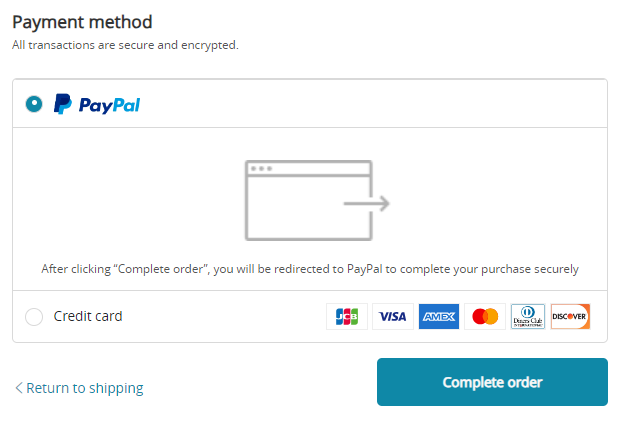 Shopify payment page